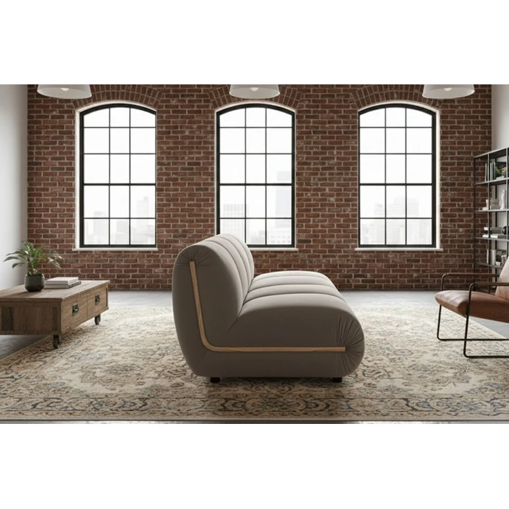 KAWOLA Modulsofa LAYLA 2-Sitzer 2 Module Velvet taupe 74 x 99 x 183 cm – Bild 5