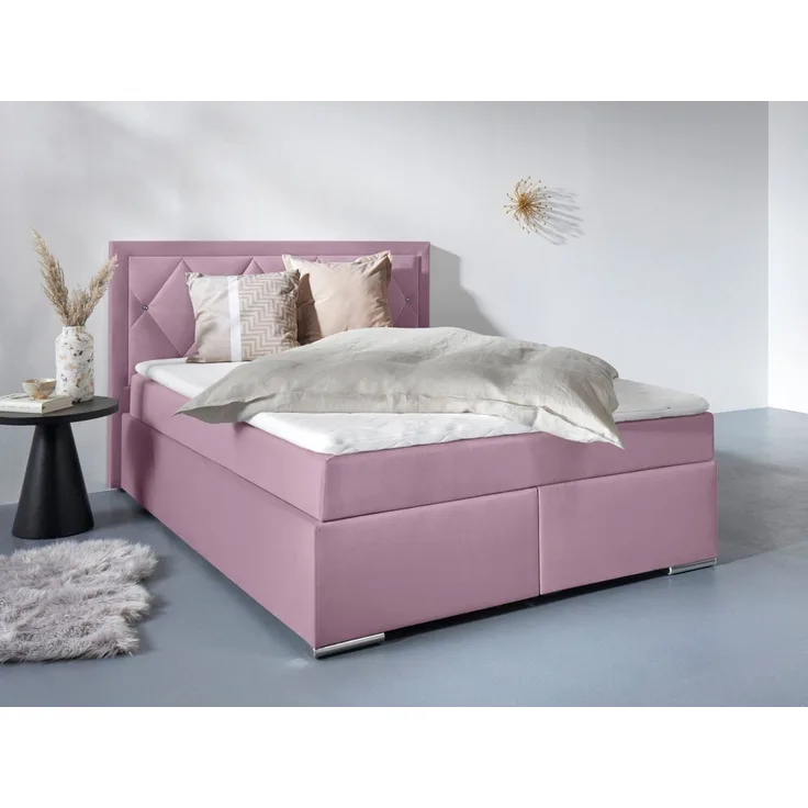 Leonique Boxbett Alfie, Bestseller, wahlweise mit Bettkasten, mit Straßsteinen im Kopfteil, H2, H3 und H4 wählbar