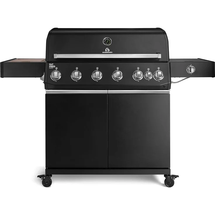 BURNHARD® Fat FRED Deluxe Gasgrill 6-Brenner, Gusseisenrost, Schwarz-Matt - Schwarz - #947150 – Bild 1
