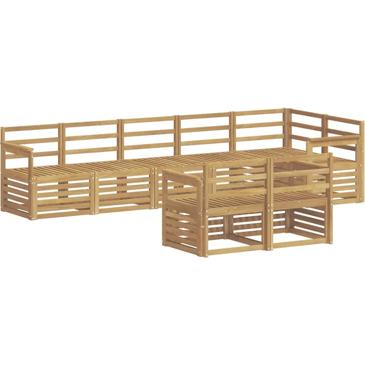 vidaXL Outdoor-Sofagarnitur 8 stk. 8-Sitzer Weiß Massivholz Akazie 3392019 – Bild 2