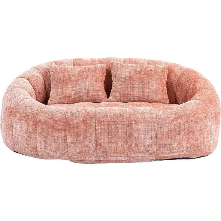 LVHOM Sitzsack XXL, Bean Bag mit Sitzpuff, Bodensofa mit 2 Kissen, 2-Sitzer-Sofa aus Chenille, 145x95x63cm – Bild 1