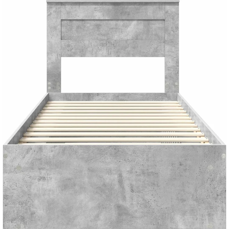 vidaXL Bettrahmen Beton Grau 75 x 190 cm Massives Kiefernholz 3409818 – Bild 6