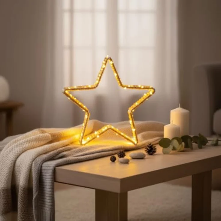 Levandeo® LED Stern, LED Dekoleuchte Stern H27cm Leuchtstern Weihnachten Weihnachtsdeko – Bild 5