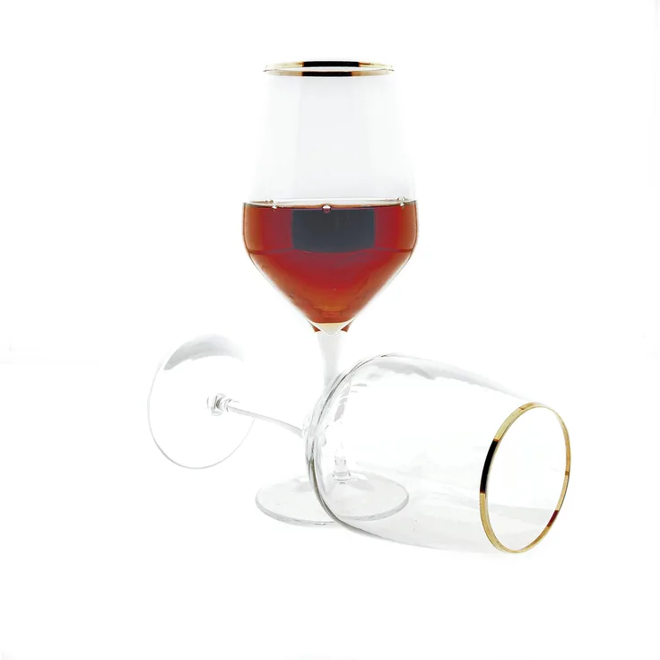Pasabahce Nappalglas mit Standfuß, 6er 470 cc Transparent Gold