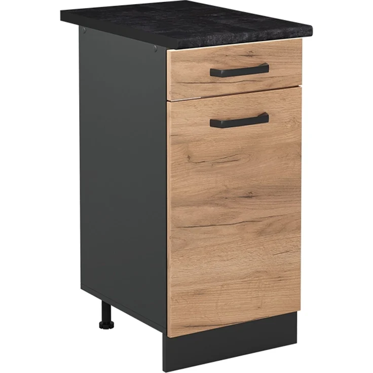 Küchenunterschrank R-Line Goldkraft Eiche/Anthrazit 40 cm Arbeitsplatte Anthrazit Vicco – Bild 1