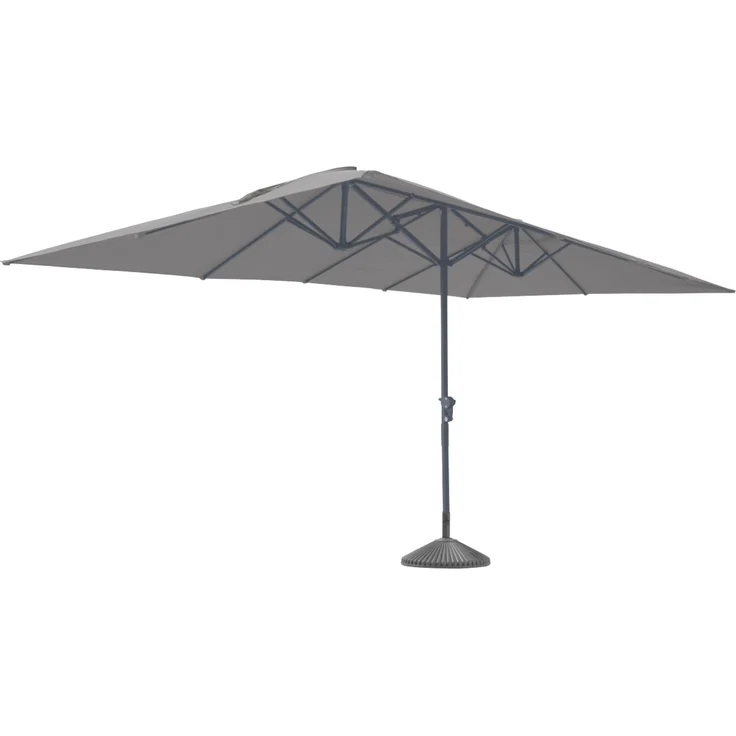 LECO Doppelsonnenschirm rechteckig, Aluminium-/Stahlrohrgestell anthrazit, Polyester anthrazit, 4,6x2,7 m – Bild 4