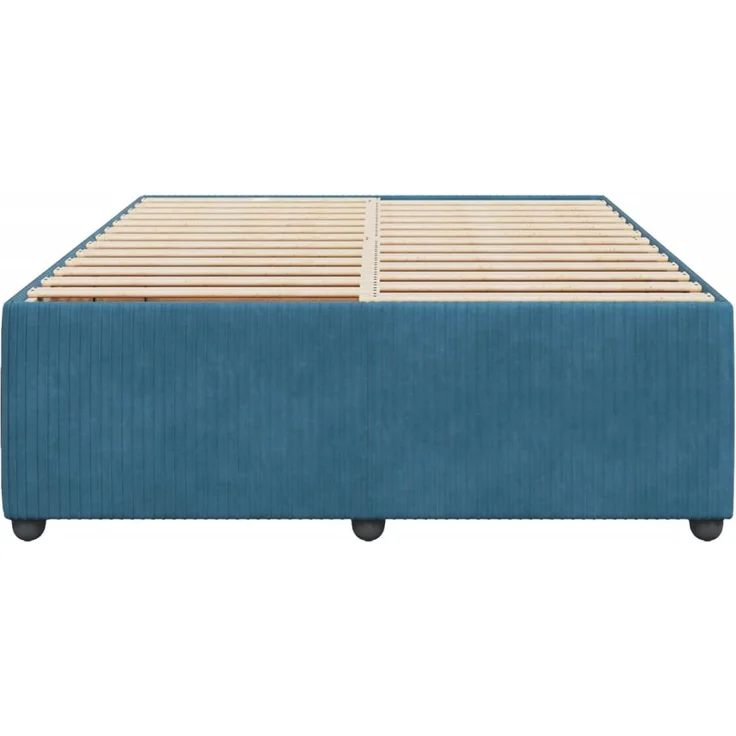 vidaXL Bettgestell Blau 140x200 cm Samt 3285016 – Bild 4
