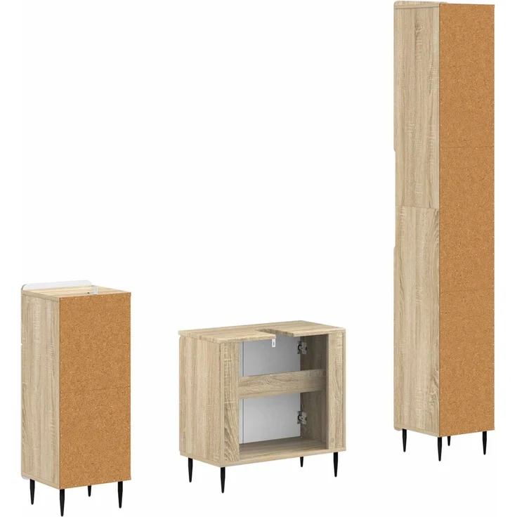 vidaXL 3-teiliges Badezimmer-Schranksystem ZWOLLE Sonoma-Eiche 3417839 – Bild 6