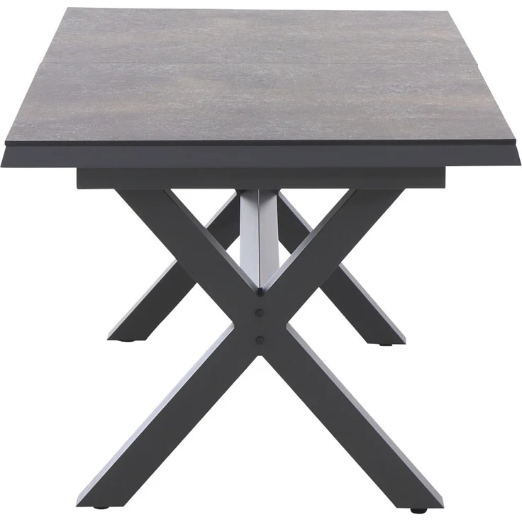 Siena Garden Sincro Ausziehtisch 160/200x90 cm, Aluminium (matt anthrazit) & HPL Titan – Bild 3