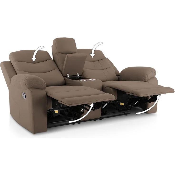 Raburg 2-Sitzer Kinosessel, 2er-Fernsehsessel, mechanisch, Pixx, mit Relaxfunktion, für 2 Personen, Belastbarkeit je Sitzplatz 130 kg – Bild 5