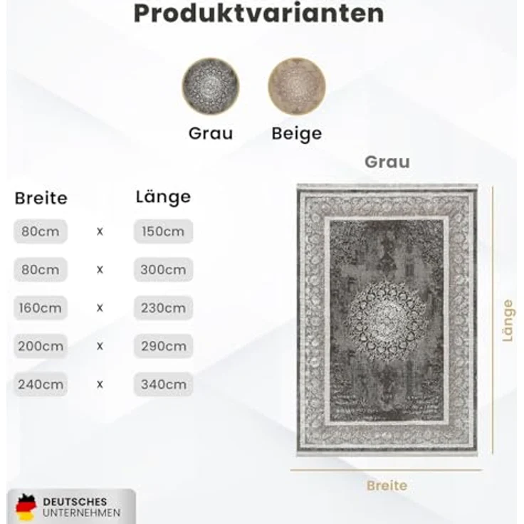 Vimoda Orientteppich Salsa, moderner orientalischer Klassiker Look, Rechteckig, Höhe: 13 mm, Teppich kurzflor modern, dicht, weich, Wohnzimmer, Schlafzimmer – Bild 7