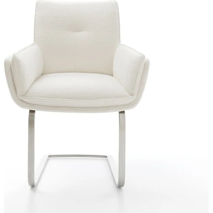 Freischwinger Nela-Flex Bouclé Soft Beige Freischwinger flach Edelstahl – Bild 2