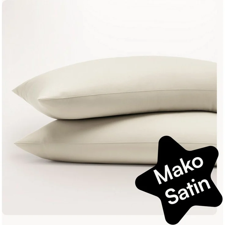 Seralino Kissenbezüge Mako Satin Kissenbezug (100% Bio Baumwolle) weich, hautfreundlich, (2 Stück), Fairtrade/ GOTS zertifizierte uni Kissenhülle mit Reißverschluss