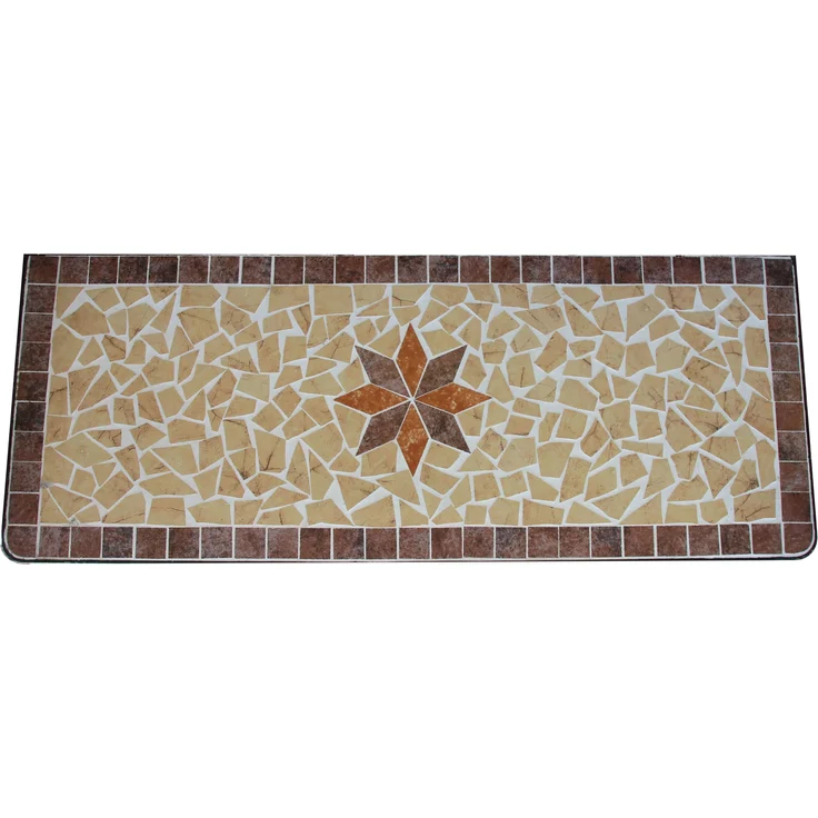 Gartenbank RANIA mit Mosaik - 115cm Breit, Eisen, Braun | Terrassenbank Wetterfest Sitzbank Outdoor Bank – Bild 5