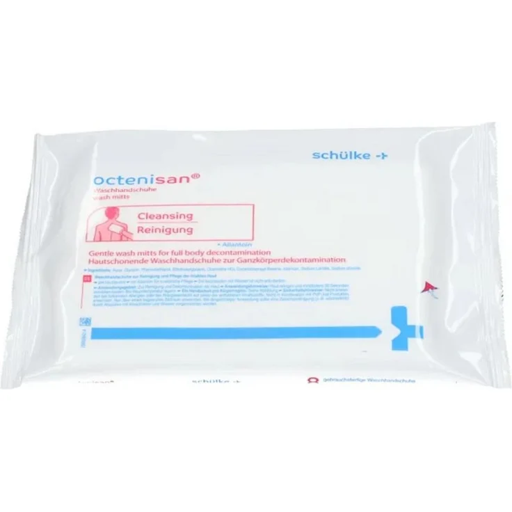 DocMed Einmal-Waschhandschuh octenisan Waschhandschuhe (8 Stck) (Ideal für Ganzkörperwaschungen 8-St. antiseptische Körperwaschung), Antimikrobielle Wirkung, frei von Parfüm- und Farbstoffen – Bild 3