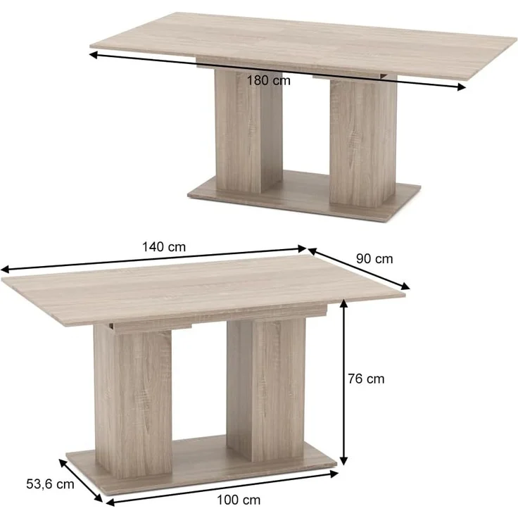 Esstisch Dix Sonoma 140 x 90 cm Vicco – Bild 3