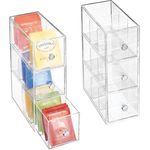 Organizer Aufbewahrungsbox Teekiste mDesign 2er Set je 3 Schubladen durchsichtig