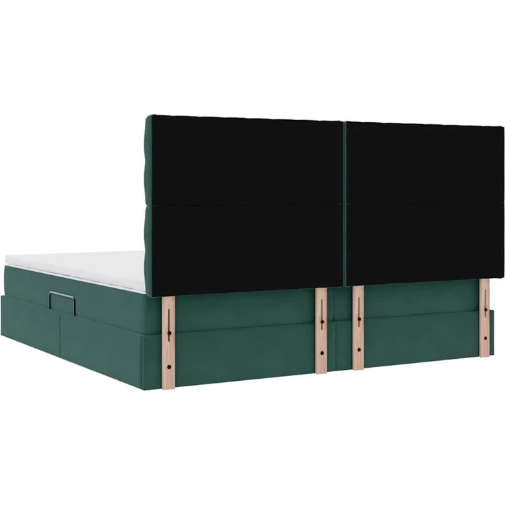 vidaXL Aufbewahrungsbett mit Matratze Dunkelgrün 200 x 200 cm Samt 3372114 – Bild 11