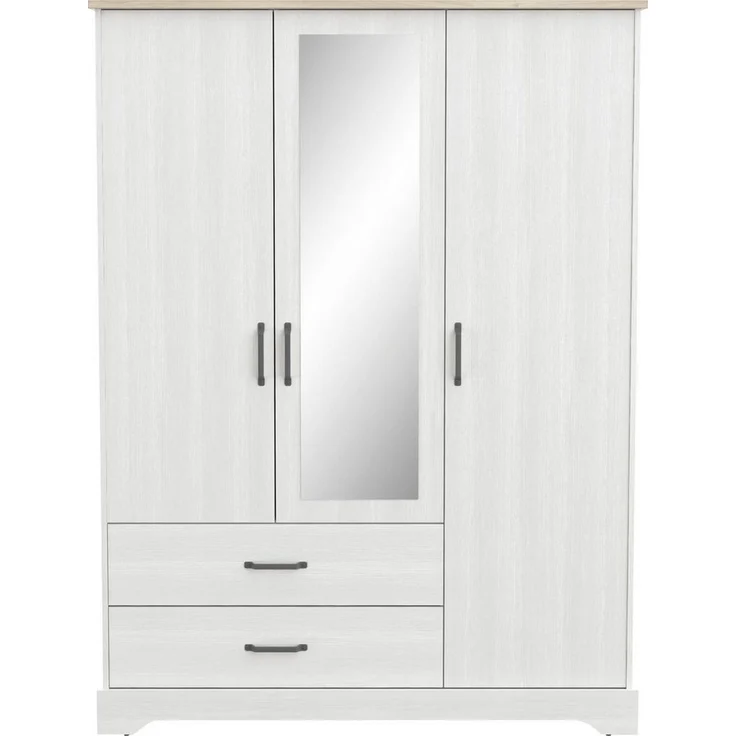 Calicosy 'COTTAGE' Kleiderschrank mit 3 Türen und 2 Schubladen - H199,60 cm - Weiß – Bild 5