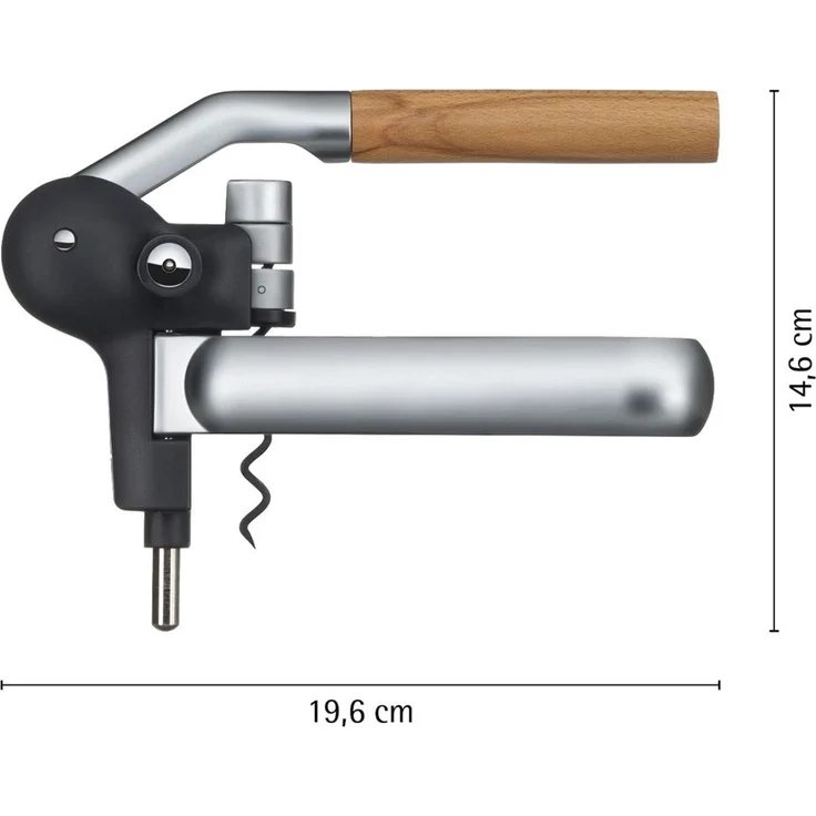 WMF Baric Hebelkorkenzieher Wein 19 x 11 x 15 cm, Korkenzieher mit Folienschneider, professioneller Weinflaschenöffner, Flaschenöffner für Wein und Prosecco, Weinöffner, mühelose Bedienung – Bild 4
