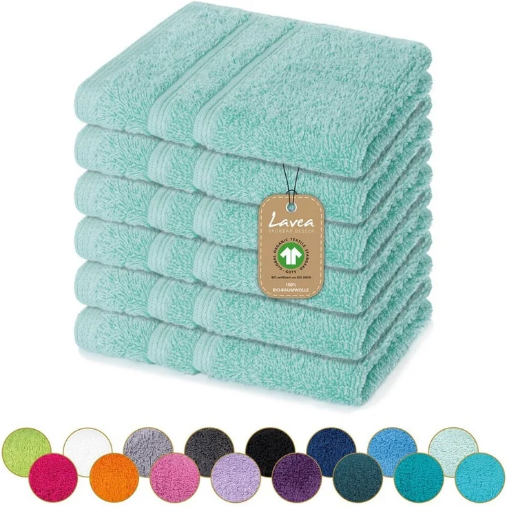 Lavea Seiftuch Bali, 30x30 cm aus 100% Bio-Baumwolle, einzigartig weiche Seiftücher mit Aufhänger (Set, 6-St), hochwertige und nachhaltige Premium Waschlappen - schonende Reinigung – Bild 1