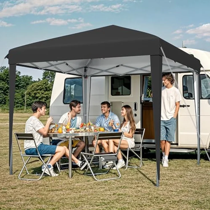 YITAHOME 3X3Meter Outdoor Pop Up-Pavillon mit Seite Faltpavillon, Wasserdichter Faltbarer Gartenpavillon Für Alle Jahreszeiten Camping Pavillon Anti-uv Mit Kostenlosen Höhenverstellbaren Party Märkte – Bild 7