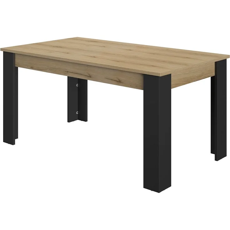 Calicosy Rechteckiger Tisch 4 Beine 1 Verlängerung L200 cm - TRUST - Braun – Bild 3