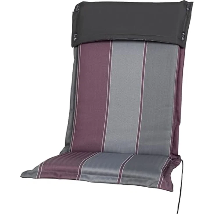 Sun Garden Hochlehnerauflage Hochlehner Georgia 90821-320 aubergine-grau gestreift 119x53x8 cm, (1 St), Halteband verstellbar mit Bindebändern – Bild 1