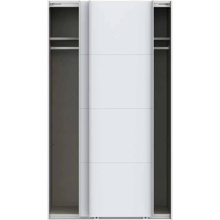 FORTE SOPHISTISPACE Kleiderschrank 120, Moderner Schrank mit 2 Schwebetüren, Holzwerkstoff, Weiß, 120,1 cm breit, 210,5 cm hoch, 62,9 cm tief – Bild 5