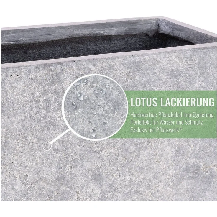 Pflanzwerk® Pflanzkübel CUBE Premium Fiberglas Blumenkübel Frostbeständig mit Lotus-Effekt, Lotus-Effekt - Handgefertigt - Eckig - Frostbeständig – Bild 2