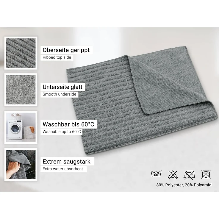 ZOLLNER Geschirrtuch, (Spar-Set, 10-tlg), 45 x 65 cm, 80% Polyester, 20% Polyamid, vom Hotelwäschespezialisten – Bild 2