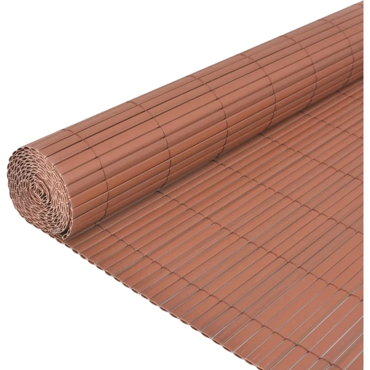 vidaXL Gartenzaun Doppelseitig PVC 90 x 500 cm Braun 43630 – Bild 4