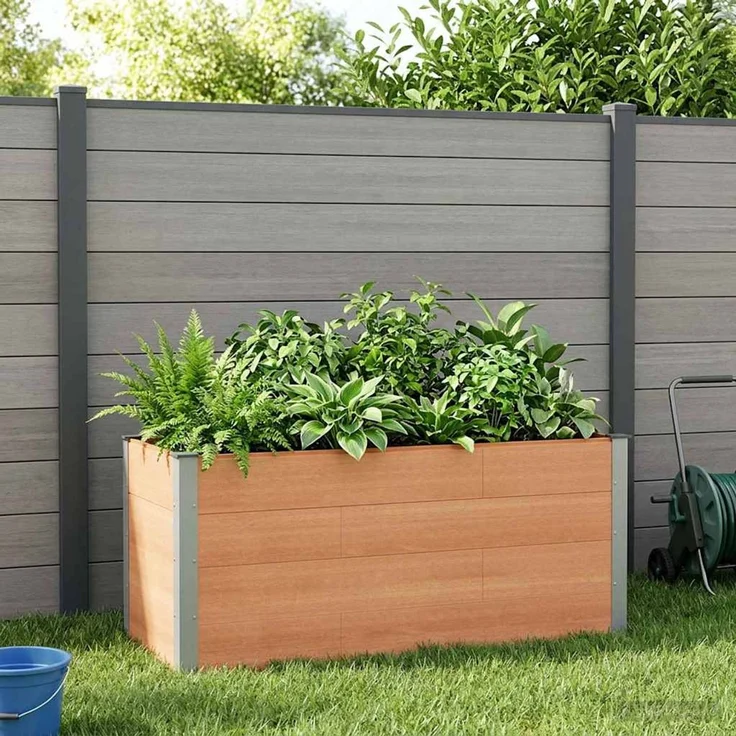 vidaXL Hochbeet Braun 150 x 50 x 91 cm WPC und Aluminium 42039001 – Bild 1