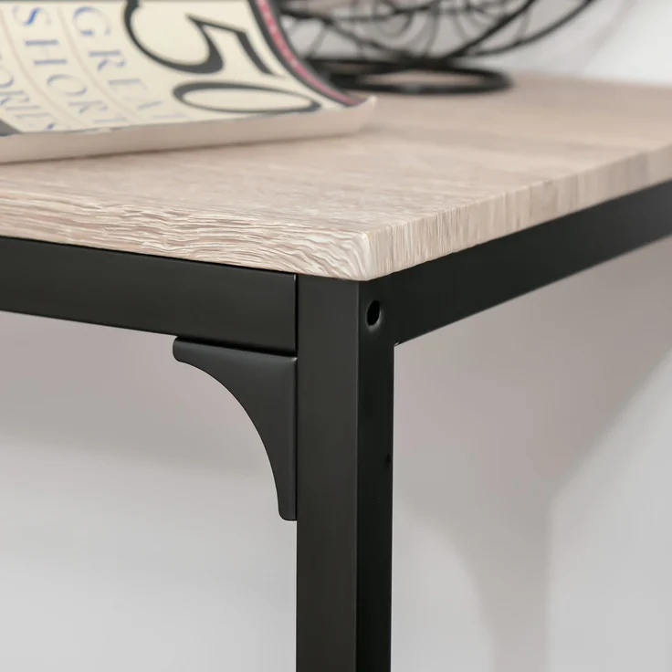Bartisch mit 2 Stühlen 3-teiliges Tischset Barstuhl MDF in Natur und Schwarz 89x45x87cm für Küche und Essbereich--Natürlich--89x45x87cm--YOUDENOVA – Bild 7