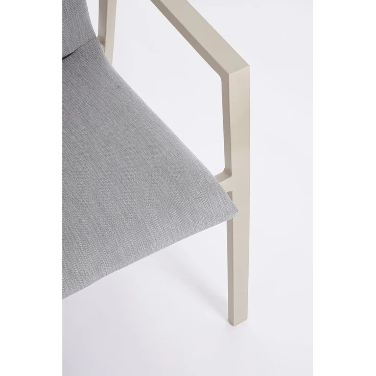 Gartenstuhl Enodo aus Aluminium, modern und stapelbar, gepolstert, beige Pelikan, Outdoor – Bild 8