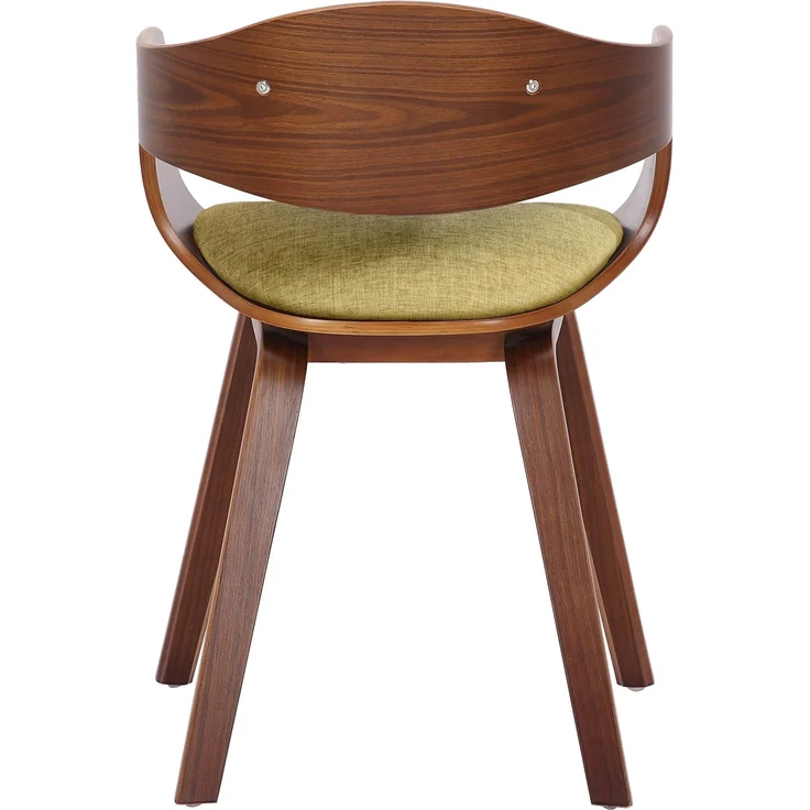 DELUKE® 2er Set Stühle LONDON Stoff - 73x49x46cm, Walnuss/Hellgrün Stoff Holz Gestell Konferenzstuhl Wartezimmerstuhl – Bild 5