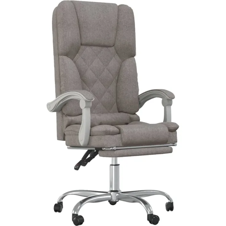 vidaXL Bürostuhl mit Massagefunktion Taupe Stoff 349683