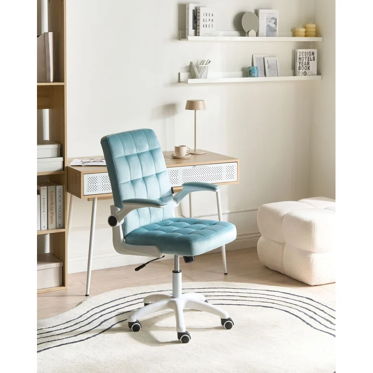 Bürostuhl DANDY Samtstoff Hellblau – Bild 3