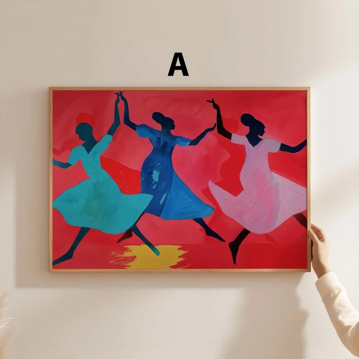 Abstrakte Blumen Poster · Geschenkidee · Moderne Vase, Stillleben und Geometrische Kunst · Dekoprint ohne Rahmen - A / 30 x 40 cm