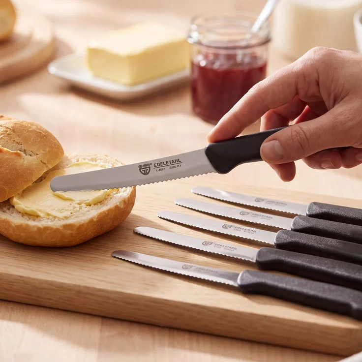 Frühstücksmesser / Brötchenmesser, 6 Stück, schwarz – Bild 7