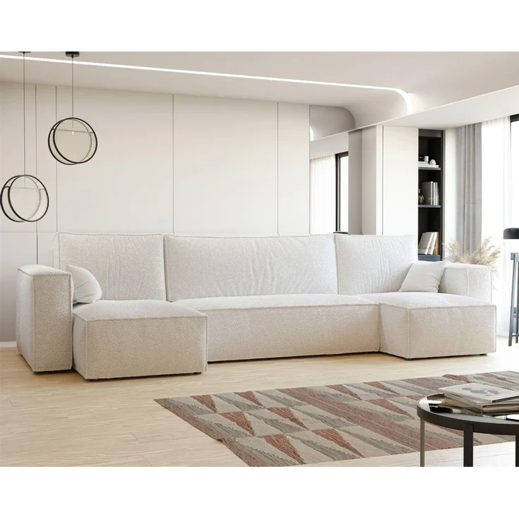 Wohnlandschaft Sofa mit Schlaffunktion ADARA in Stoff Centaur Creme – Bild 2