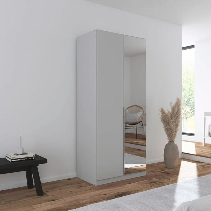 OTTO home Drehtürenschrank Kleiderschrank Schrank Garderobe AGORDO mit Dekor- oder Hochglanzfront (in zwei Griff-Farben, Breiten 91-405 cm) durchdachte Innenausstattung, in 7 Breiten und 2 Höhen MADE IN GERMANY – Bild 5
