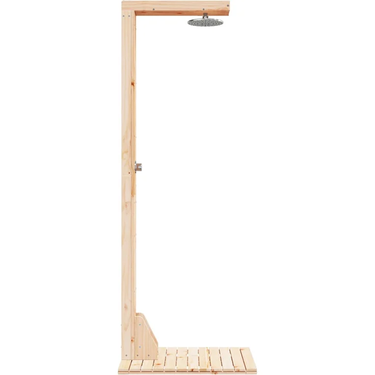 vidaXL Gartendusche 210 cm Massivholz Kiefer und Edelstahl Natur 886356 – Bild 5