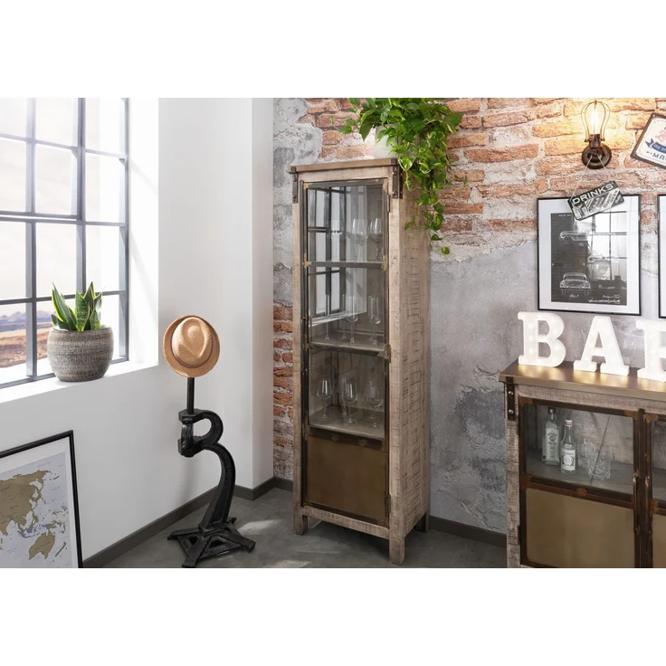 Vitrine Mango 60x40x180 braun lackiert HEAVY INDUSTRY #242 – Bild 8