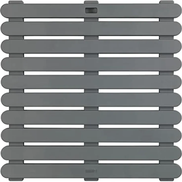 Wenko Duschmatte 'Indoor & Outdoor', rutschhemmende Kunststoffmatte in Grau, 55 x 55 cm