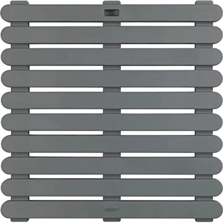Wenko Duschmatte 'Indoor & Outdoor', rutschhemmende Kunststoffmatte in Grau, 55 x 55 cm – Bild 1