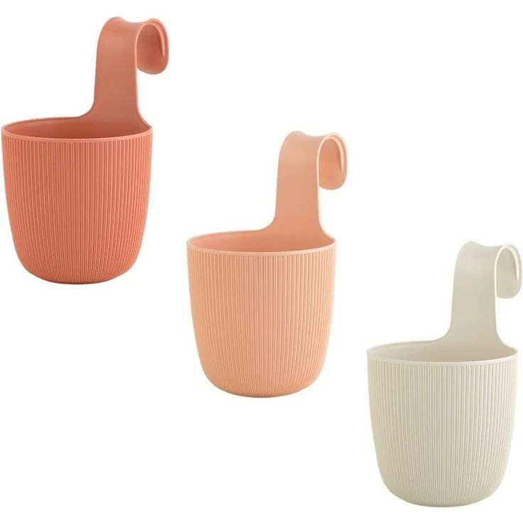 Engelland Blumentopf Blumentopf zum Hängen (Vorteils-Set, 3 St, Fassungsvermögen 2,3 Liter), UV-Beständig, Frostbeständig, Drainagesystem, ideal für Geländer/Zäune – Bild 1