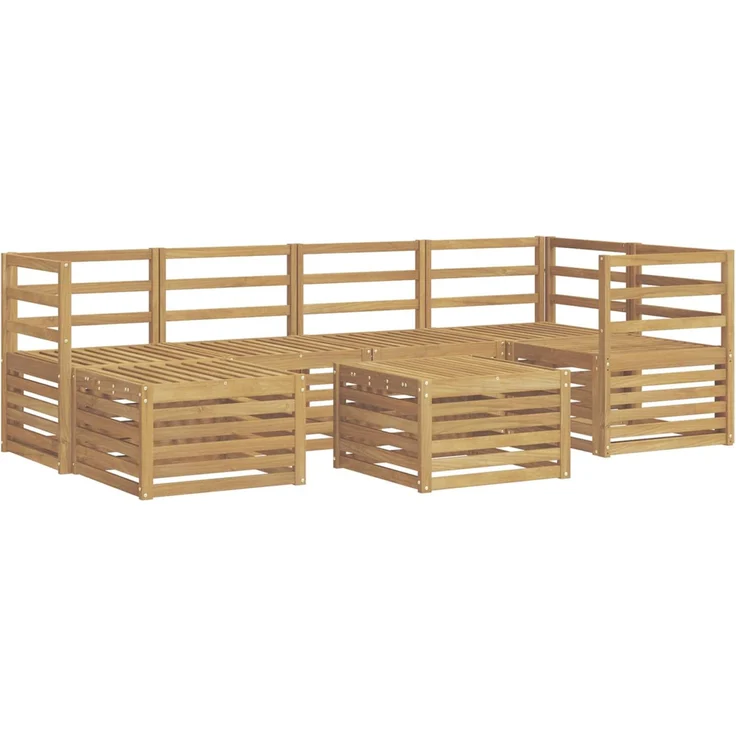 vidaXL Outdoor-Sofagarnitur 7 stk. 5-Sitzer Weiß Polyester 3392134 – Bild 2