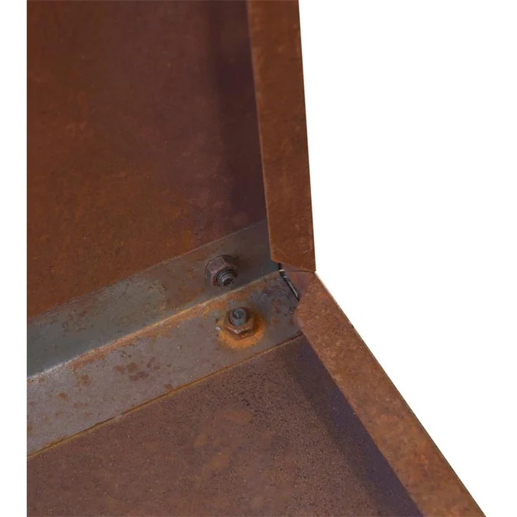 Cortenstahl Sichtschutzwand Brennholzregal 150x150x38 cm Rost Holzlager Edelrost – Bild 6