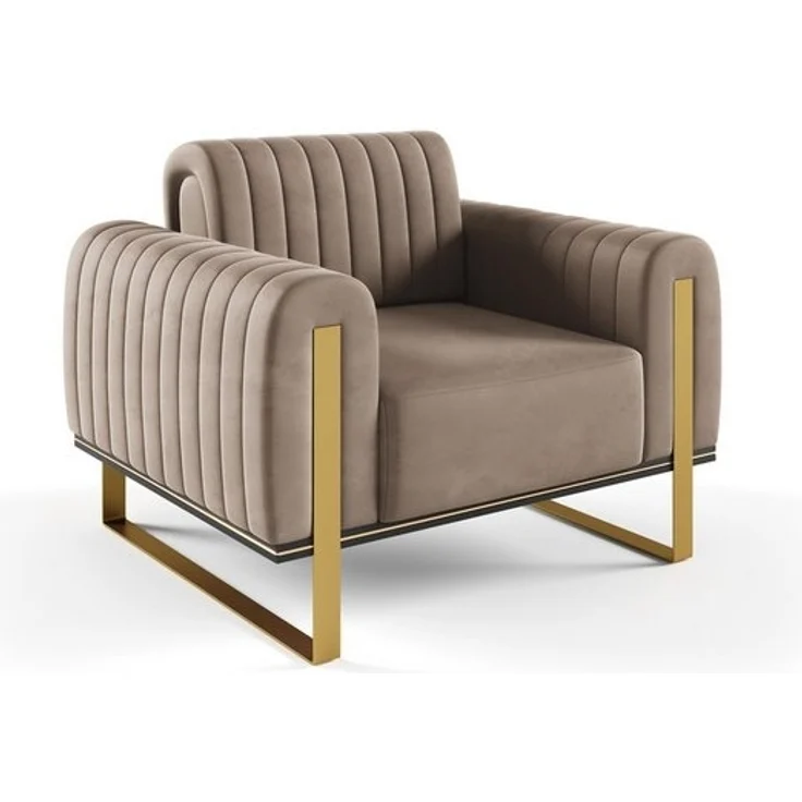 Sessel Designersessel VALERIE in Stoff Elisa Velvet Cappuccino – Bild 3